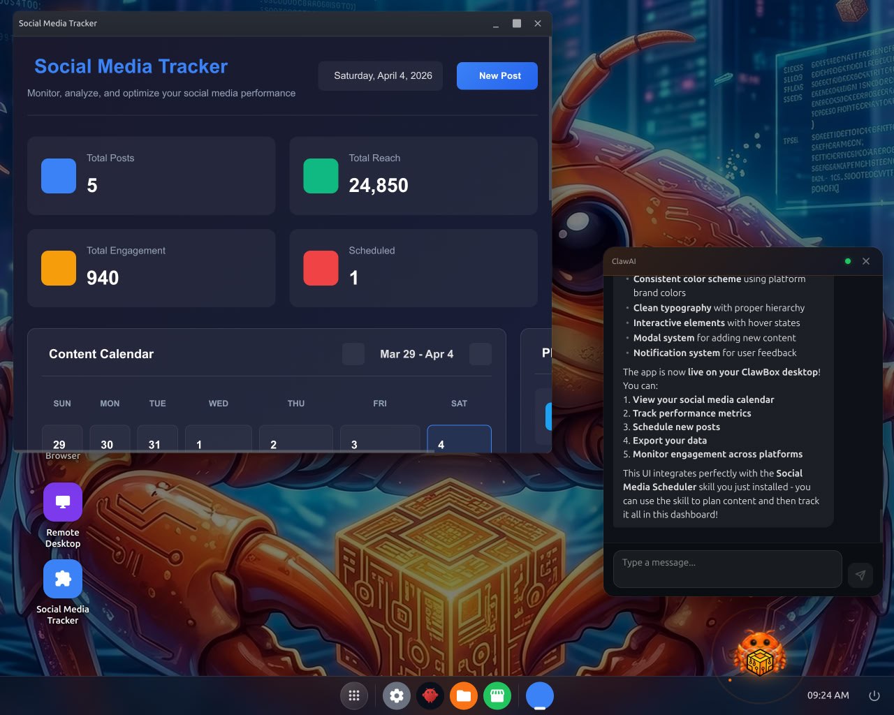 ClawBox MCP — AI-generated Social Media Tracker