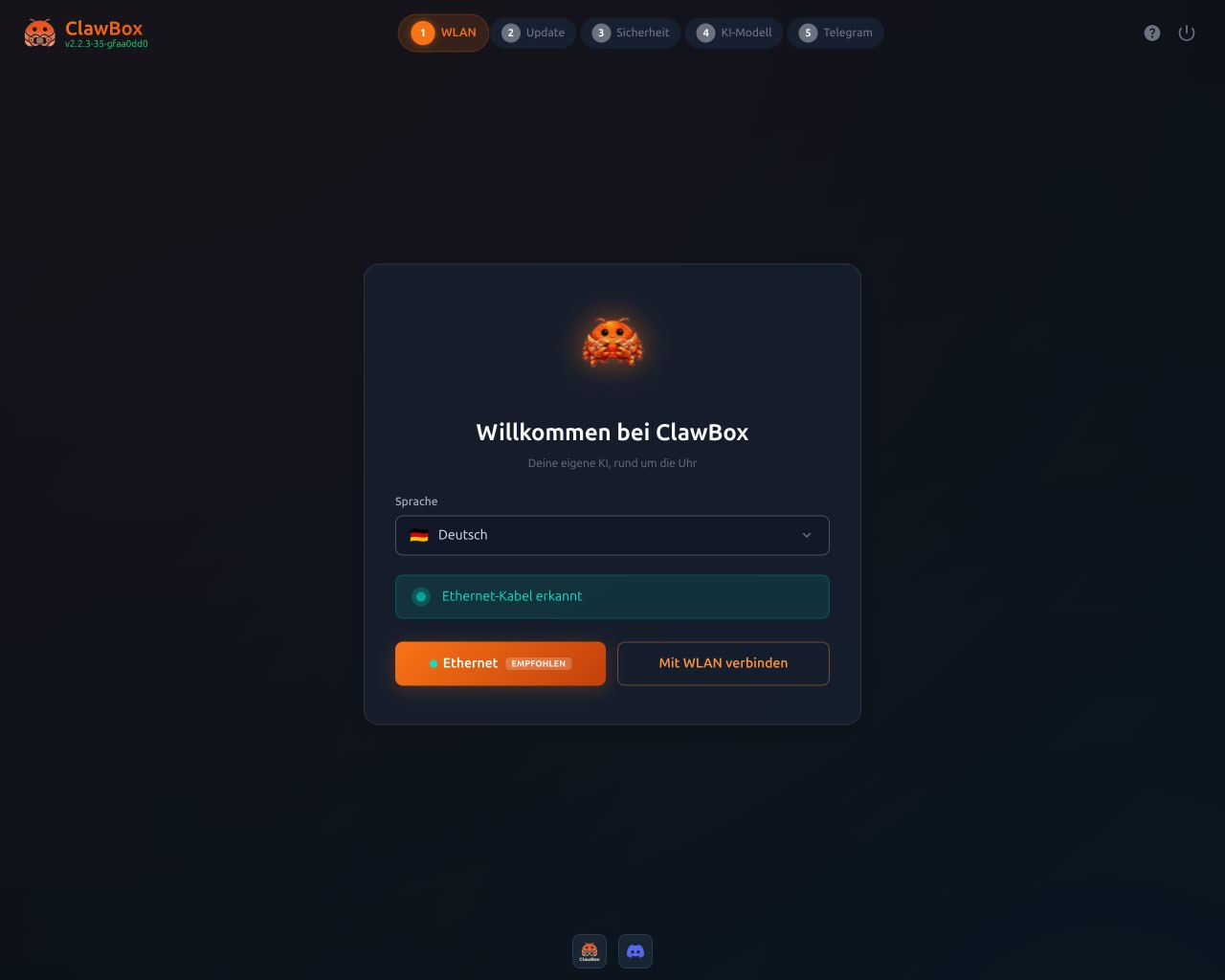 Setup Wizard in German